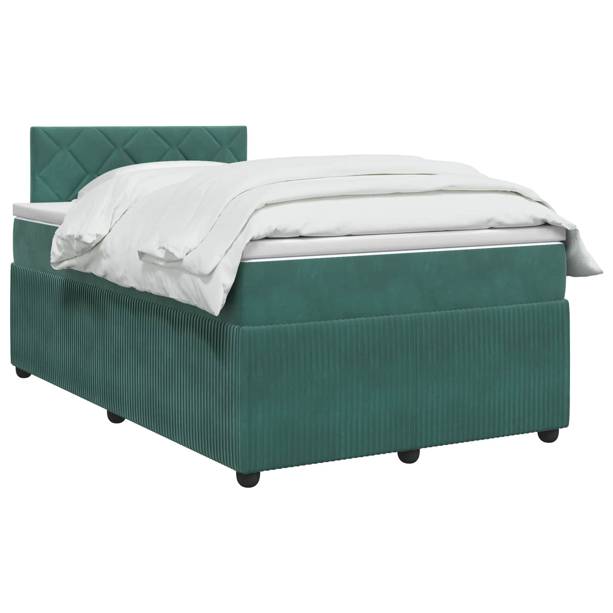 Boxspring ágy matraccal Sötétzöld 120 x 200 cm Bársony 3
