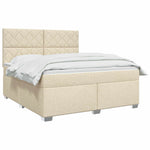 Boxspring ágy matraccal Krémszínű 140 x 190 cm Szövet 3