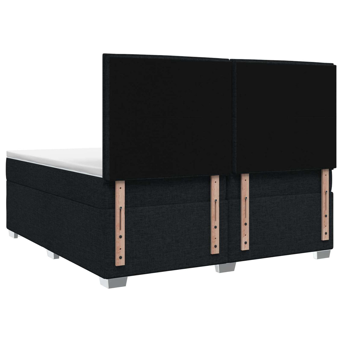Boxspring ágy matraccal fejtámlával Fekete 200 x 200 cm Szövet 8