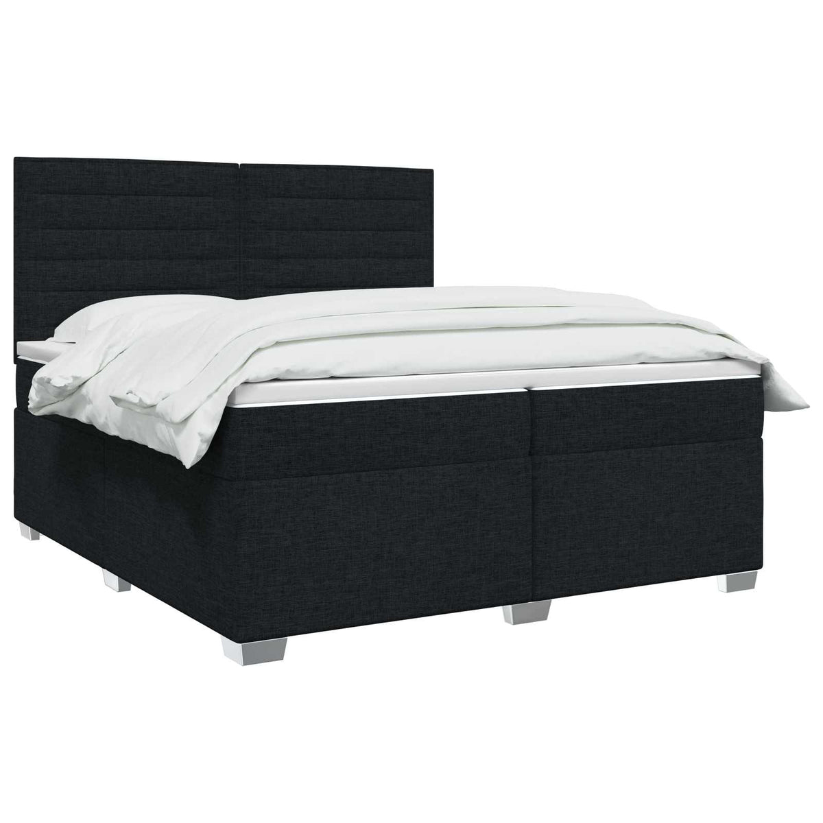 Boxspring ágy matraccal fejtámlával Fekete 200 x 200 cm Szövet 3
