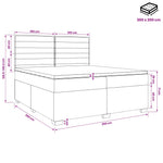 Boxspring ágy matraccal fejtámlával Fekete 200 x 200 cm Szövet 11