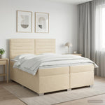 Boxspring ágy matraccal Krémszínű 200 x 200 cm Szövet