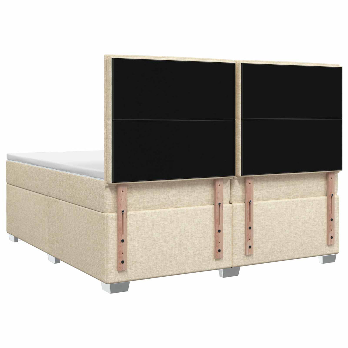 Boxspring ágy matraccal Krémszínű 200 x 200 cm Szövet 8