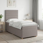 Boxspring ágy matraccal fejtámlával Tópszínű 80 x 200 cm Szövet