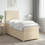Boxspring ágy matraccal Krémszínű 80 x 200 cm Szövet