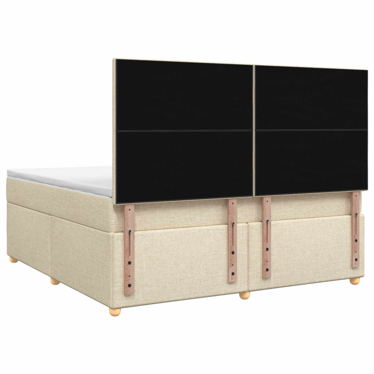 Boxspring ágy matraccal Krémszínű 140 x 190 cm Szövet 8