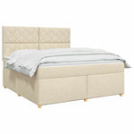 Boxspring ágy matraccal Krémszínű 140 x 190 cm Szövet 3