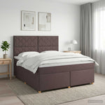 Boxspring ágy matraccal Sötét Barna 160 x 200 cm Szövet