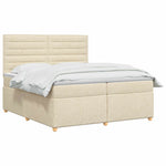 Boxspring ágy matraccal Krémszínű 200 x 200 cm Szövet 3