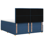 Boxspring ágy matraccal fejtámlával Kék 200 x 200 cm Szövet 8
