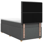 Boxspring ágy matraccal Sötétszürke Egyszemélyes Szövet 8