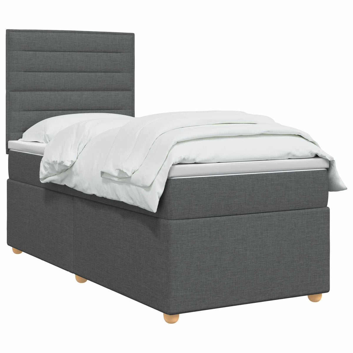 Boxspring ágy matraccal Sötétszürke Egyszemélyes Szövet 3