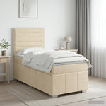 Boxspring ágy matraccal Krémszínű 100 x 200 cm Szövet