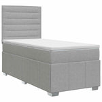 Boxspring ágy matraccal Világosszürke 90 x 200 cm Szövet 2