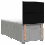 Boxspring ágy matraccal Világosszürke 90 x 200 cm Szövet 8