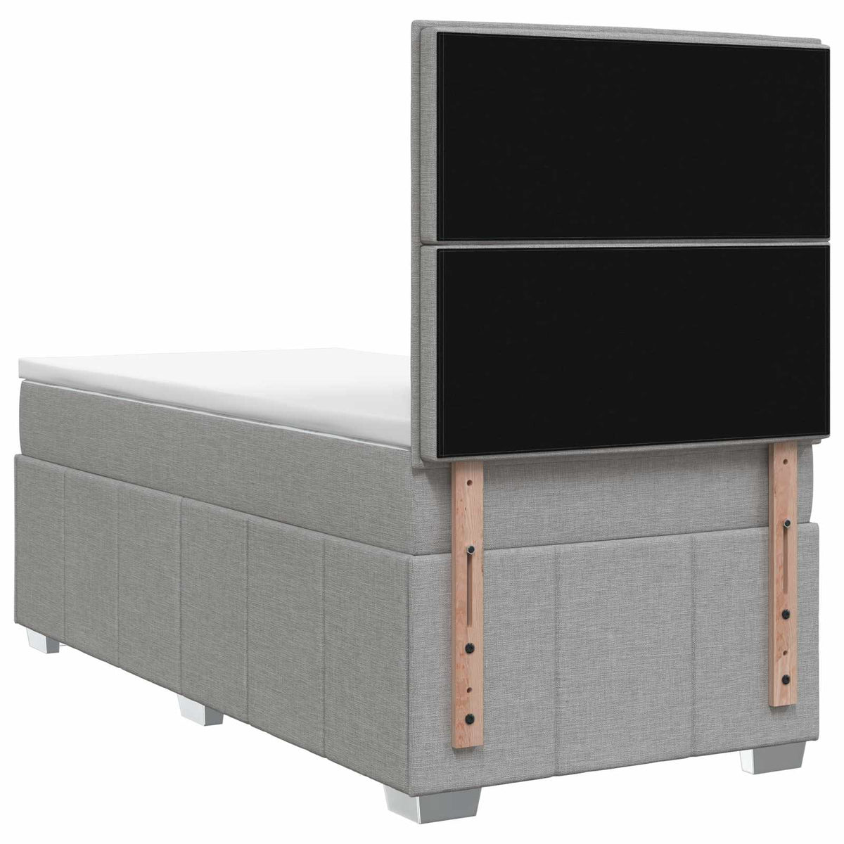 Boxspring ágy matraccal Világosszürke 90 x 200 cm Szövet 8