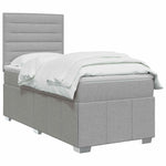 Boxspring ágy matraccal Világosszürke 90 x 200 cm Szövet 3