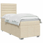 Boxspring ágy matraccal Krémszínű 100 x 200 cm Szövet 3