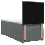Boxspring ágy matraccal Sötétszürke Egyszemélyes Szövet 8