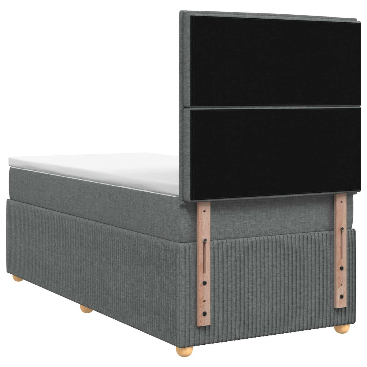 Boxspring ágy matraccal Sötétszürke Egyszemélyes Szövet 8
