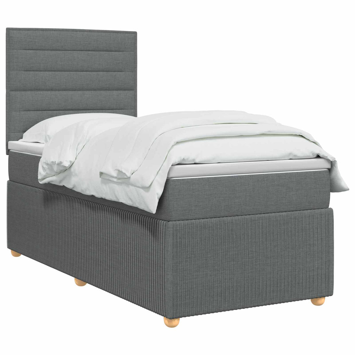Boxspring ágy matraccal Sötétszürke Egyszemélyes Szövet 3