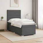Boxspring ágy matraccal Sötétszürke 90 x 200 cm Szövet