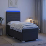 Boxspring ágy matraccal Sötétszürke 90 x 200 cm Szövet 4