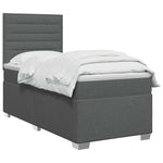 Boxspring ágy matraccal Sötétszürke 90 x 200 cm Szövet 3