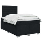 Boxspring ágy matraccal fejtámlával Fekete 120 x 200 cm Szövet 3