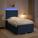 Boxspring ágy matraccal LED szalagokkal Kék 120 x 200 cm Szövet