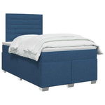 Boxspring ágy matraccal LED szalagokkal Kék 120 x 200 cm Szövet 3