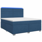 Boxspring ágy matraccal LED szalagokkal Kék 160 x 200 cm Szövet 2