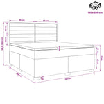 Boxspring ágy matraccal LED szalagokkal Kék 160 x 200 cm Szövet 13