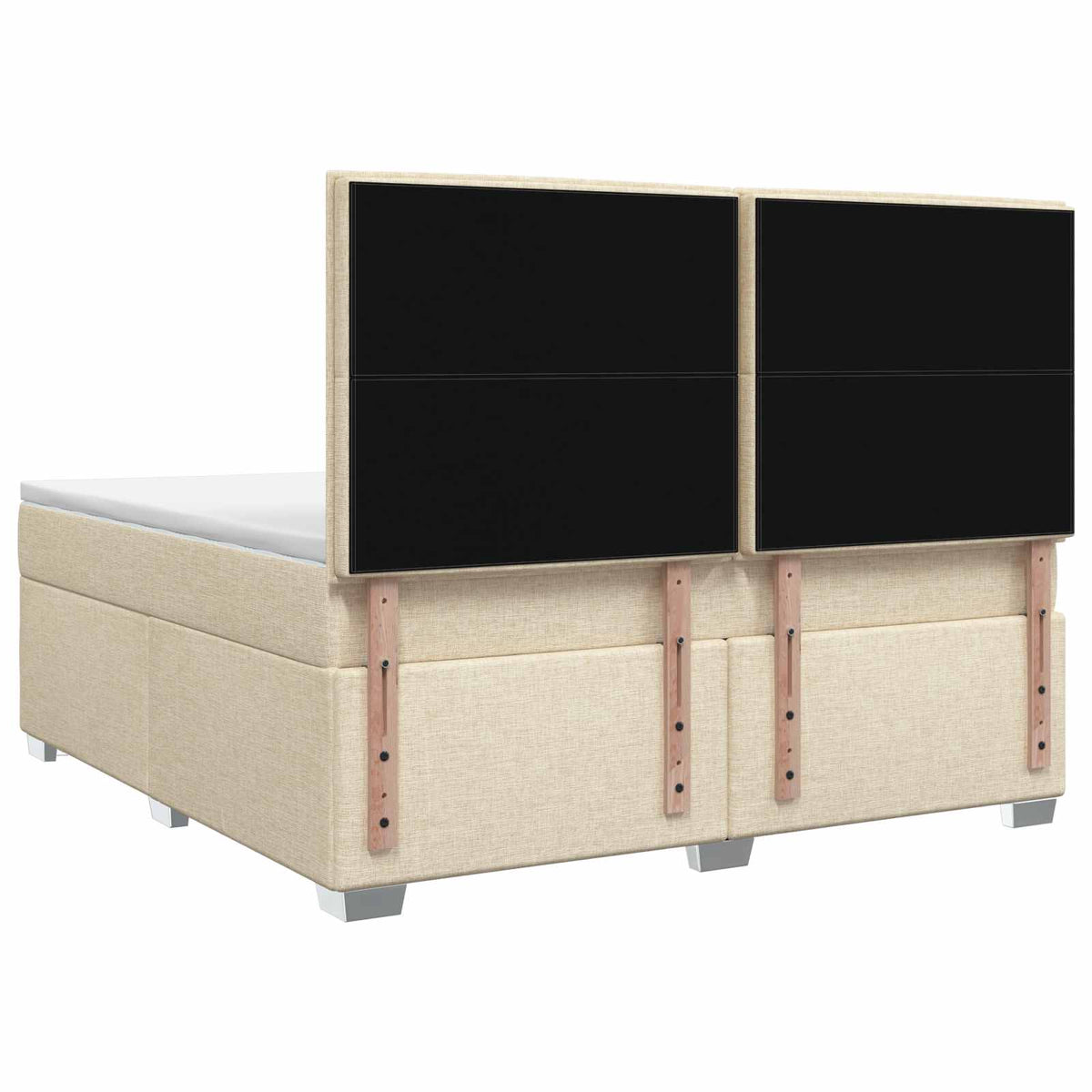 Boxspring ágy matraccal Krémszínű 180 x 200 cm Szövet 9
