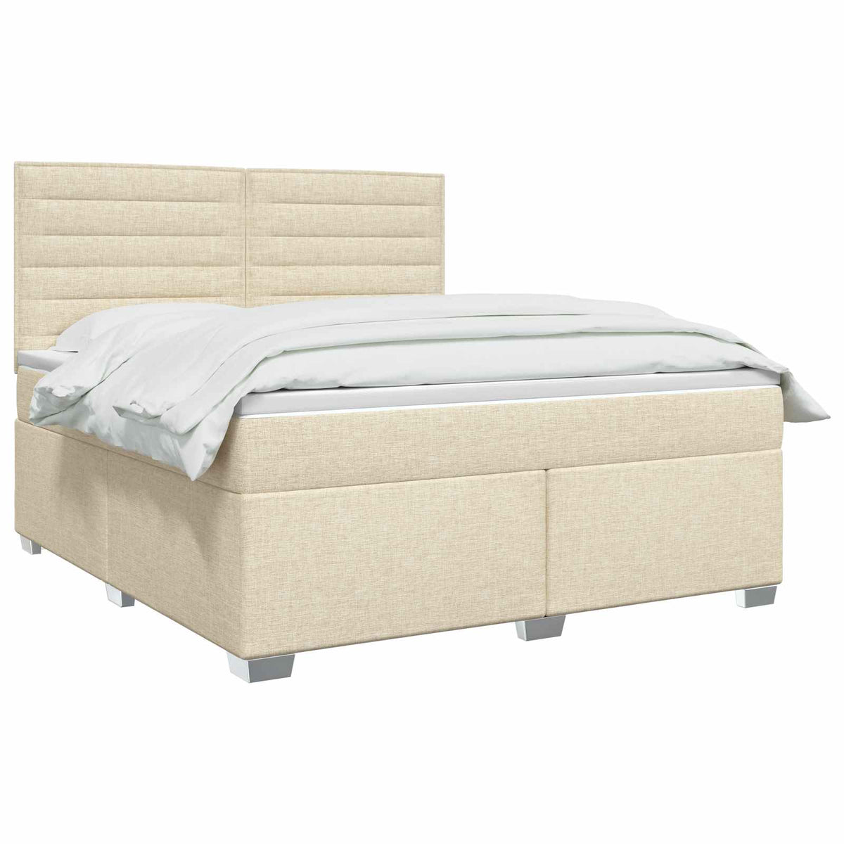Boxspring ágy matraccal Krémszínű 180 x 200 cm Szövet 3
