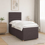 Boxspring ágy matraccal Sötét Barna 80 x 200 cm Szövet 4