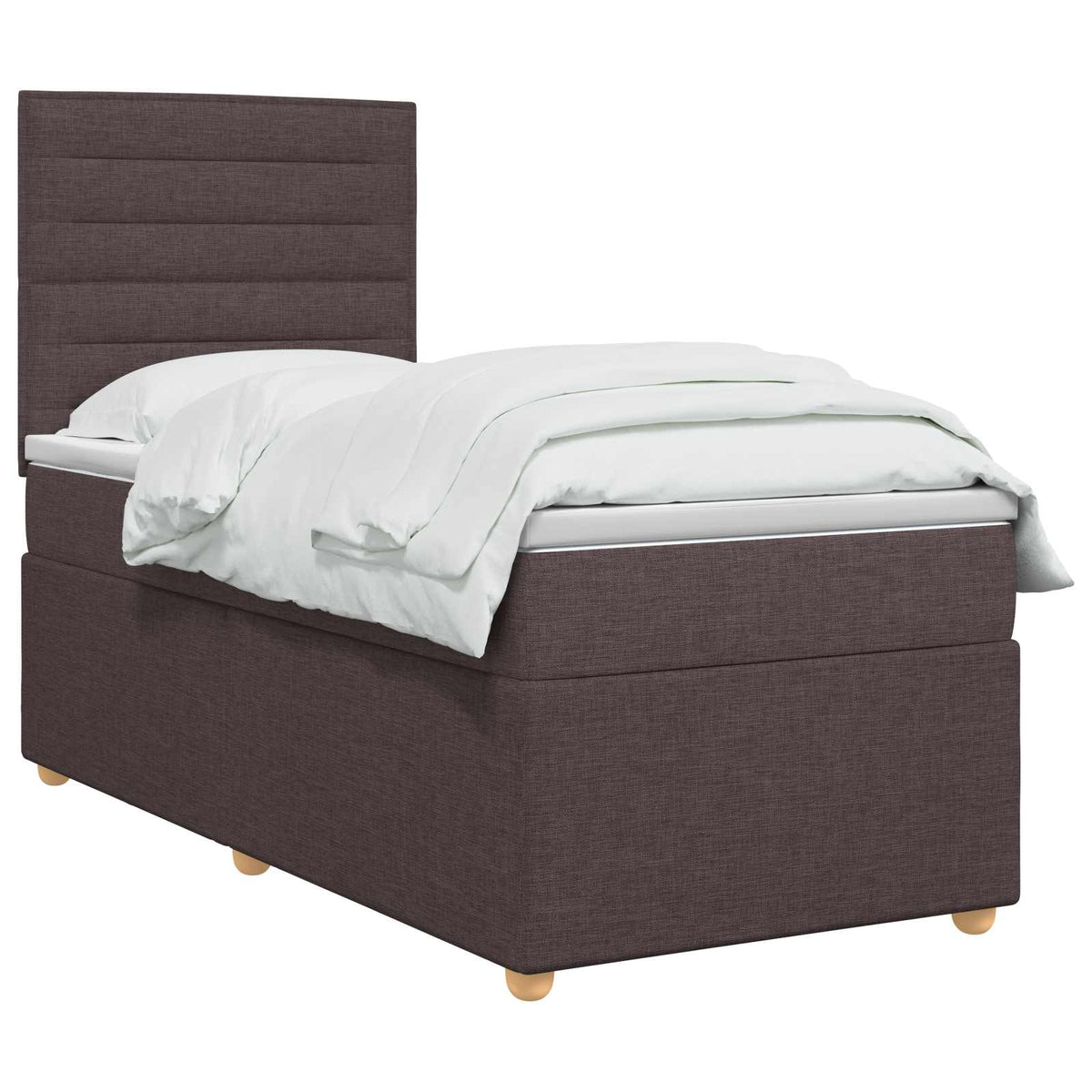 Boxspring ágy matraccal Sötét Barna 80 x 200 cm Szövet 3