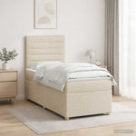 Boxspring ágy matraccal Krémszínű 80 x 200 cm Szövet 4