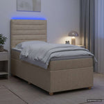 Boxspring ágy matraccal Krémszínű 80 x 200 cm Szövet