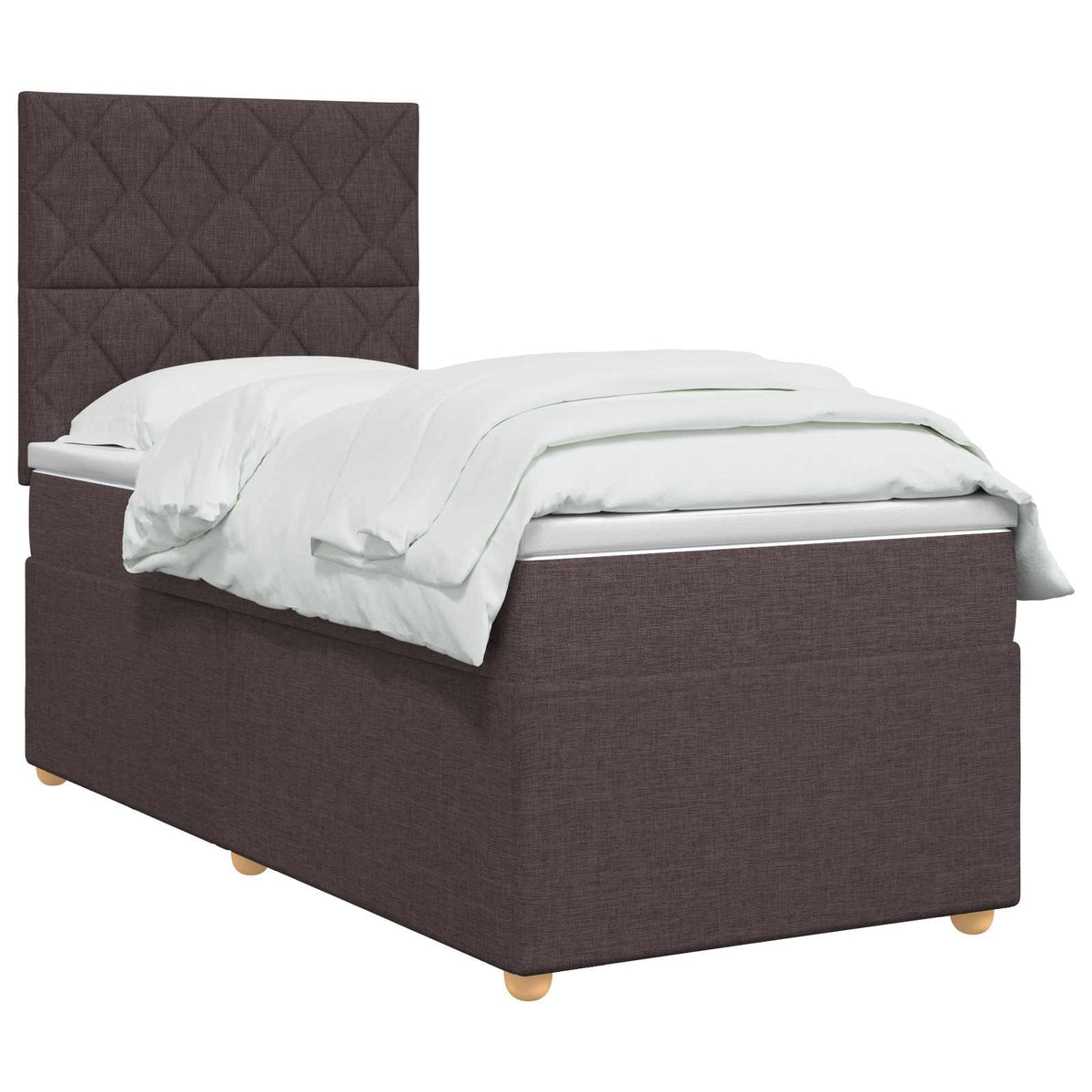 Boxspring ágy matraccal Sötét Barna 80 x 200 cm Szövet 3
