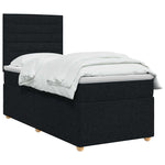 Boxspring ágy matraccal fejtámlával Fekete 100 x 200 cm Szövet 3