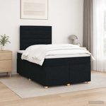 Boxspring ágy matraccal fejtámlával Fekete 120 x 190 cm Szövet