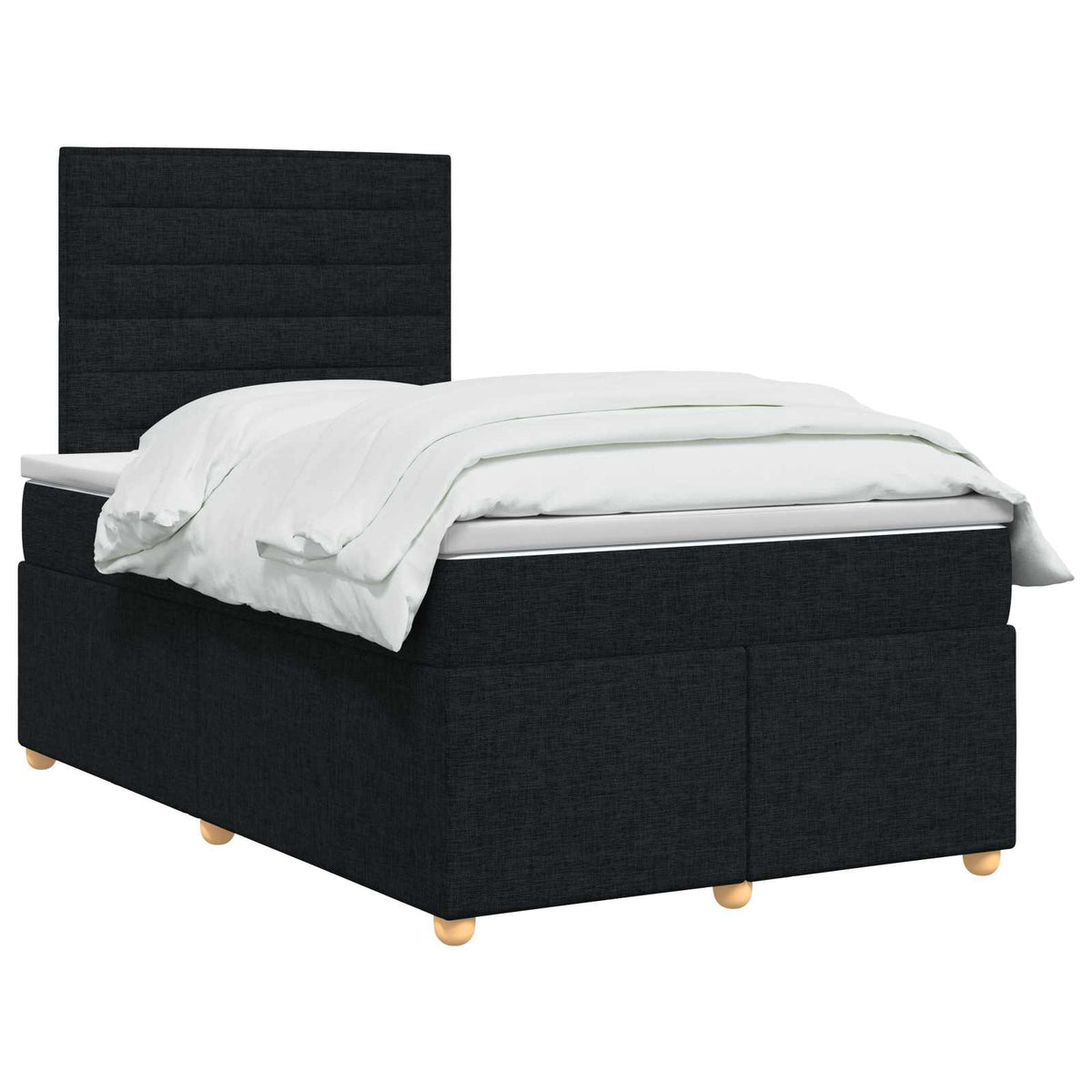 Boxspring ágy matraccal fejtámlával Fekete 120 x 190 cm Szövet 3