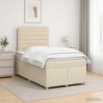 Boxspring ágy matraccal Krémszínű 120 x 200 cm Szövet