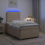 Boxspring ágy matraccal Krémszínű 120 x 200 cm Szövet 4