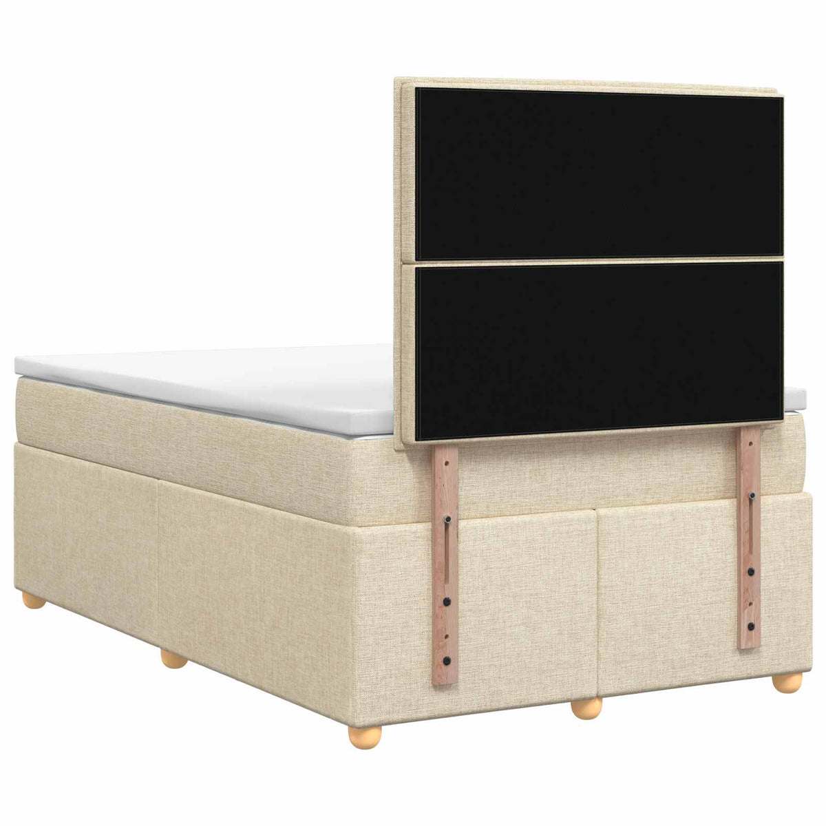 Boxspring ágy matraccal Krémszínű 120 x 200 cm Szövet 9