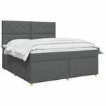 Boxspring ágy matraccal Sötétszürke 160 x 200 cm Szövet 3