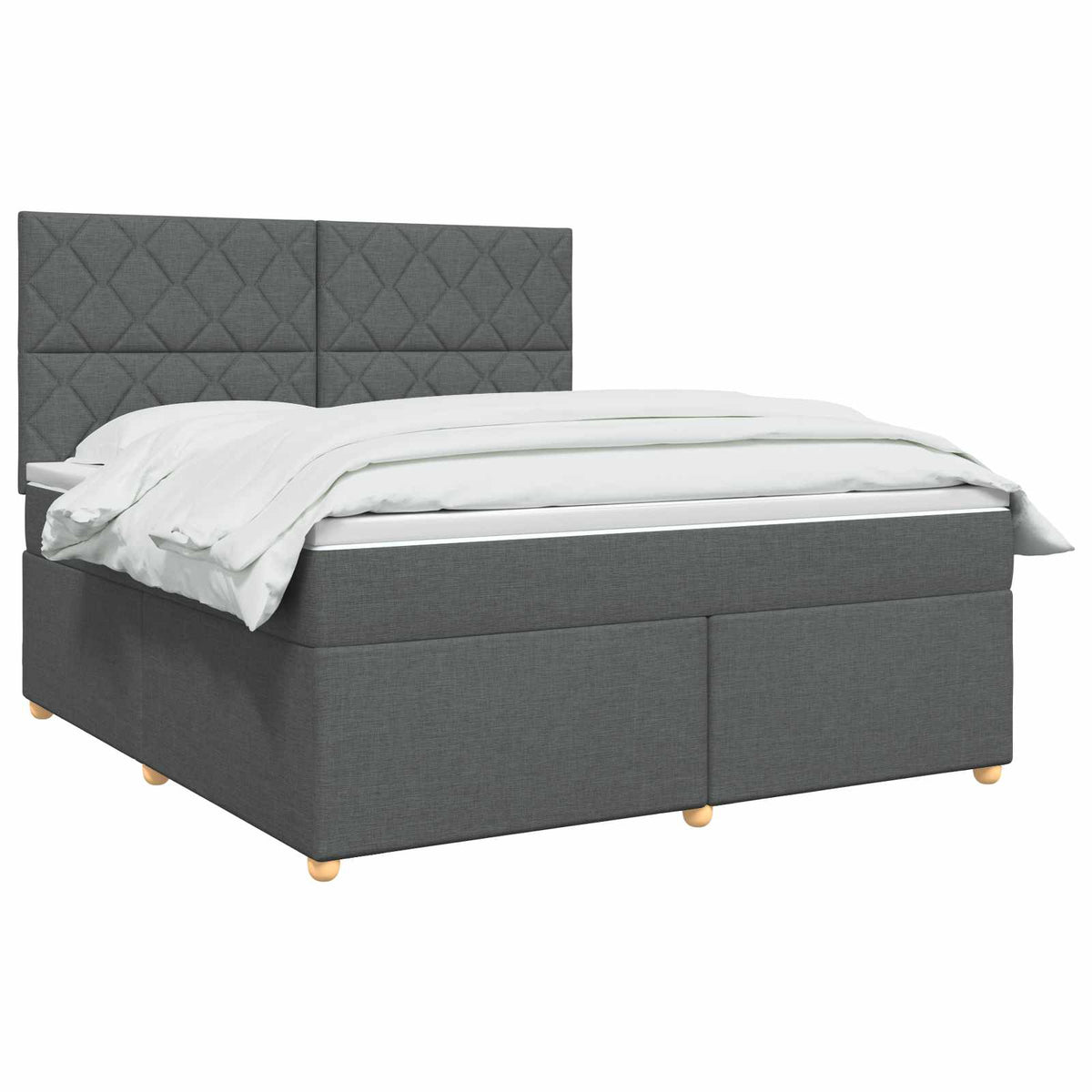 Boxspring ágy matraccal Sötétszürke 160 x 200 cm Szövet 3