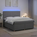 Boxspring ágy matraccal Világosszürke 180 x 200 cm Szövet