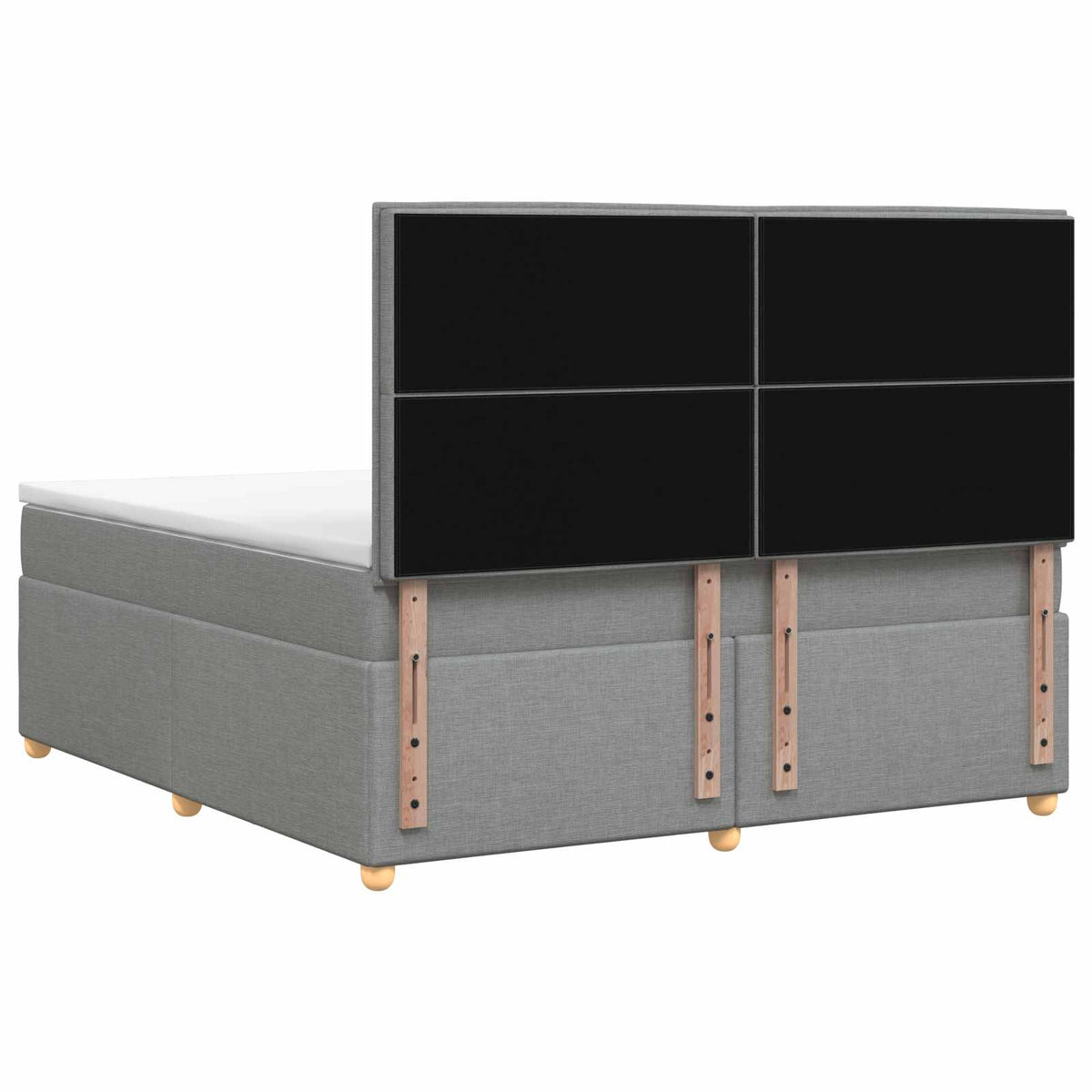 Boxspring ágy matraccal Világosszürke 180 x 200 cm Szövet 9
